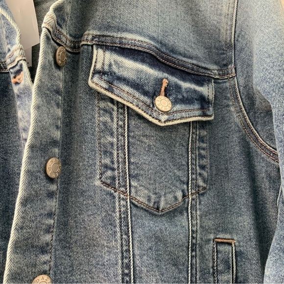 Free People Blue Distressed Jean Jacket - Picture 3 of 14